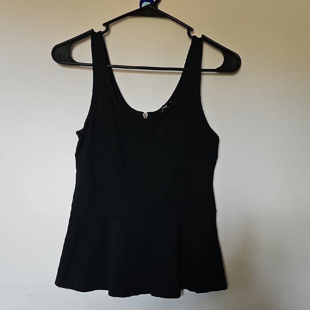Express Black Scoop Neck Peplum Tank Top
